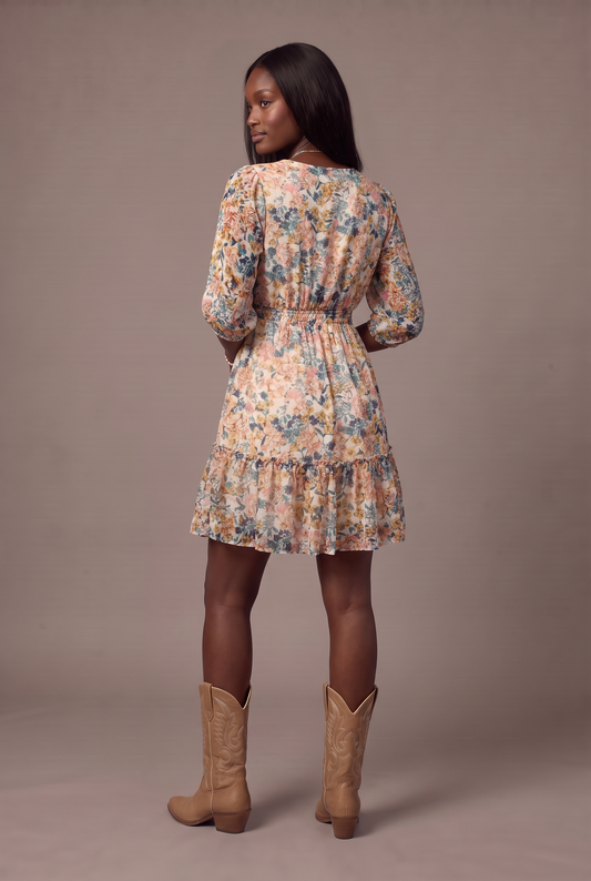 Wildflower Nights Ruffle Mini Dress