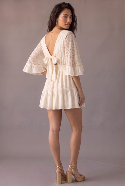 Wildflower Lace Ruffle Mini Dress