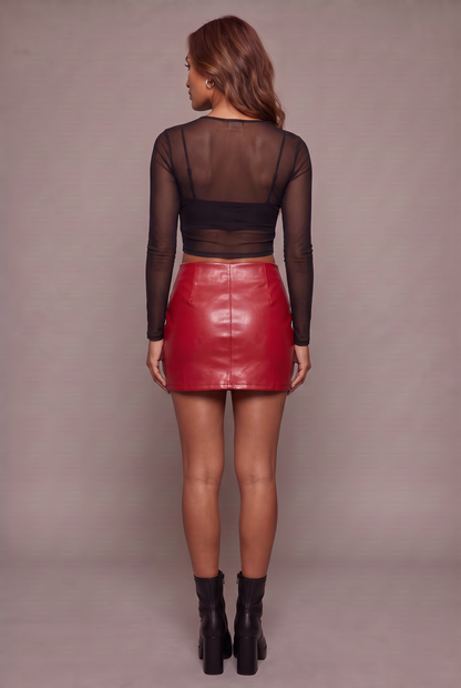 Backstage Edge Slit Mini Skirt