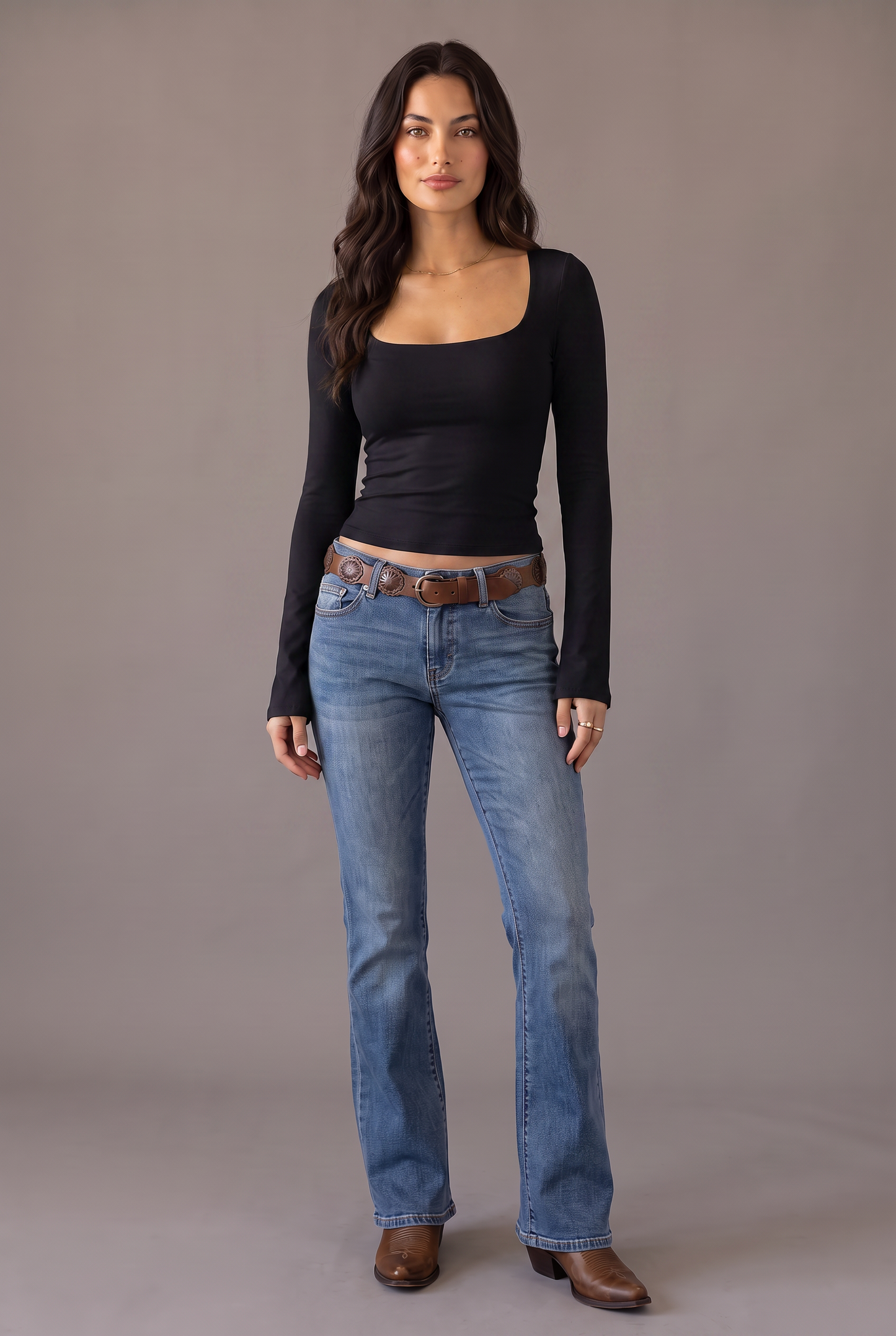 Main Stage Square-Neck Fitted Top