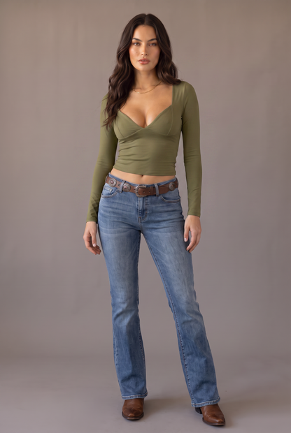 Backstage Sweetheart Long Sleeve Top