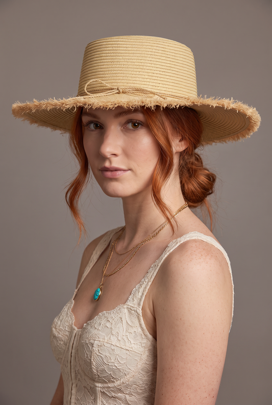 Desert Sun Frayed Straw Hat