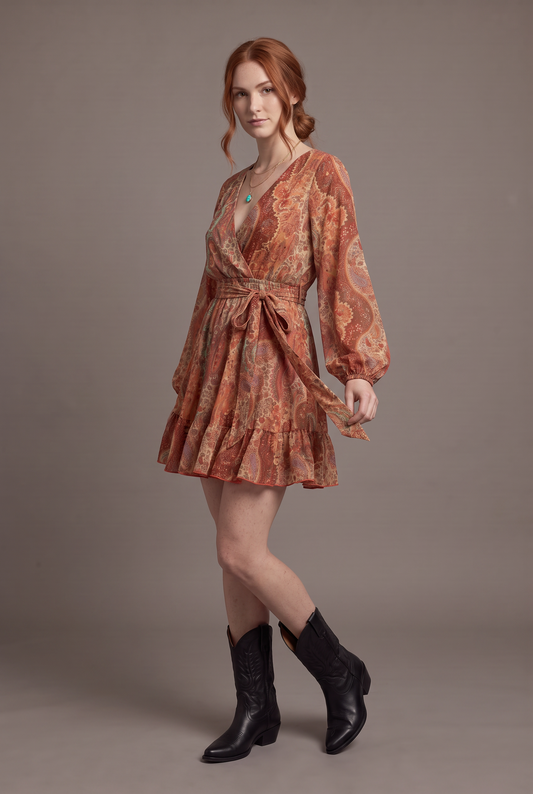 Desert Muse Tie-Waist Mini Dress