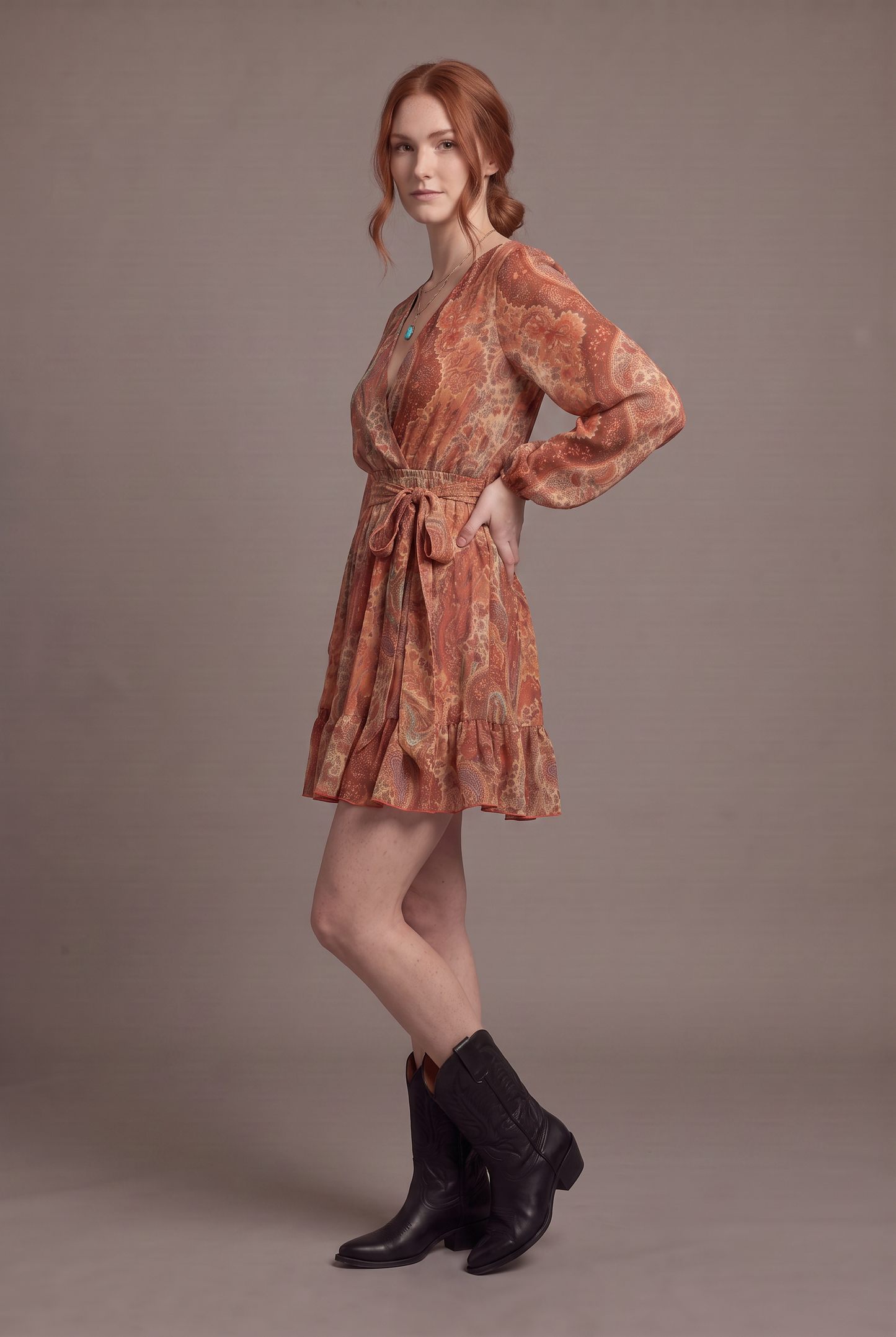 Desert Muse Tie-Waist Mini Dress
