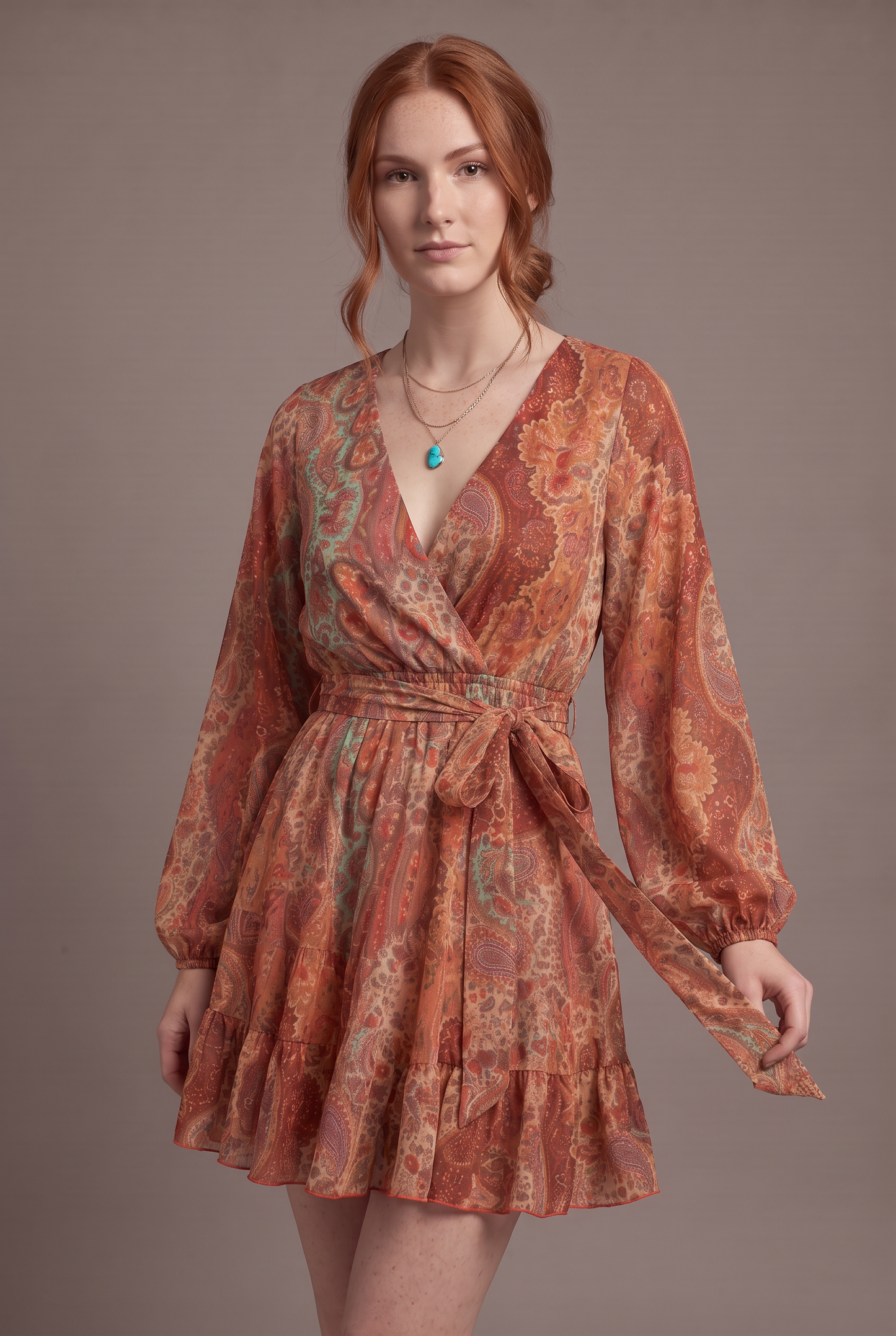 Desert Muse Tie-Waist Mini Dress