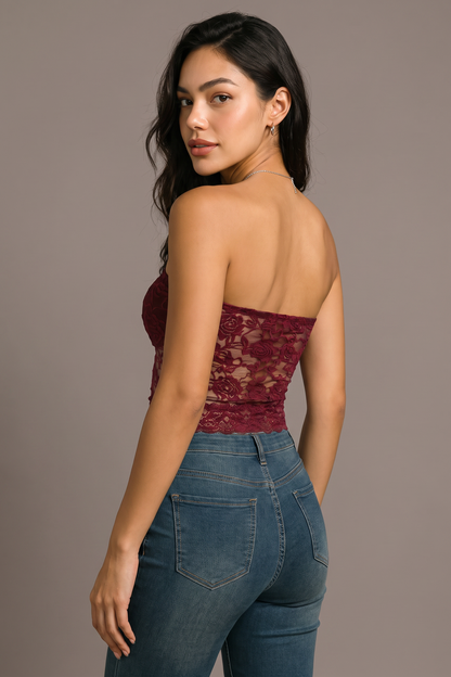 Backstage Lace Strapless Tube Top