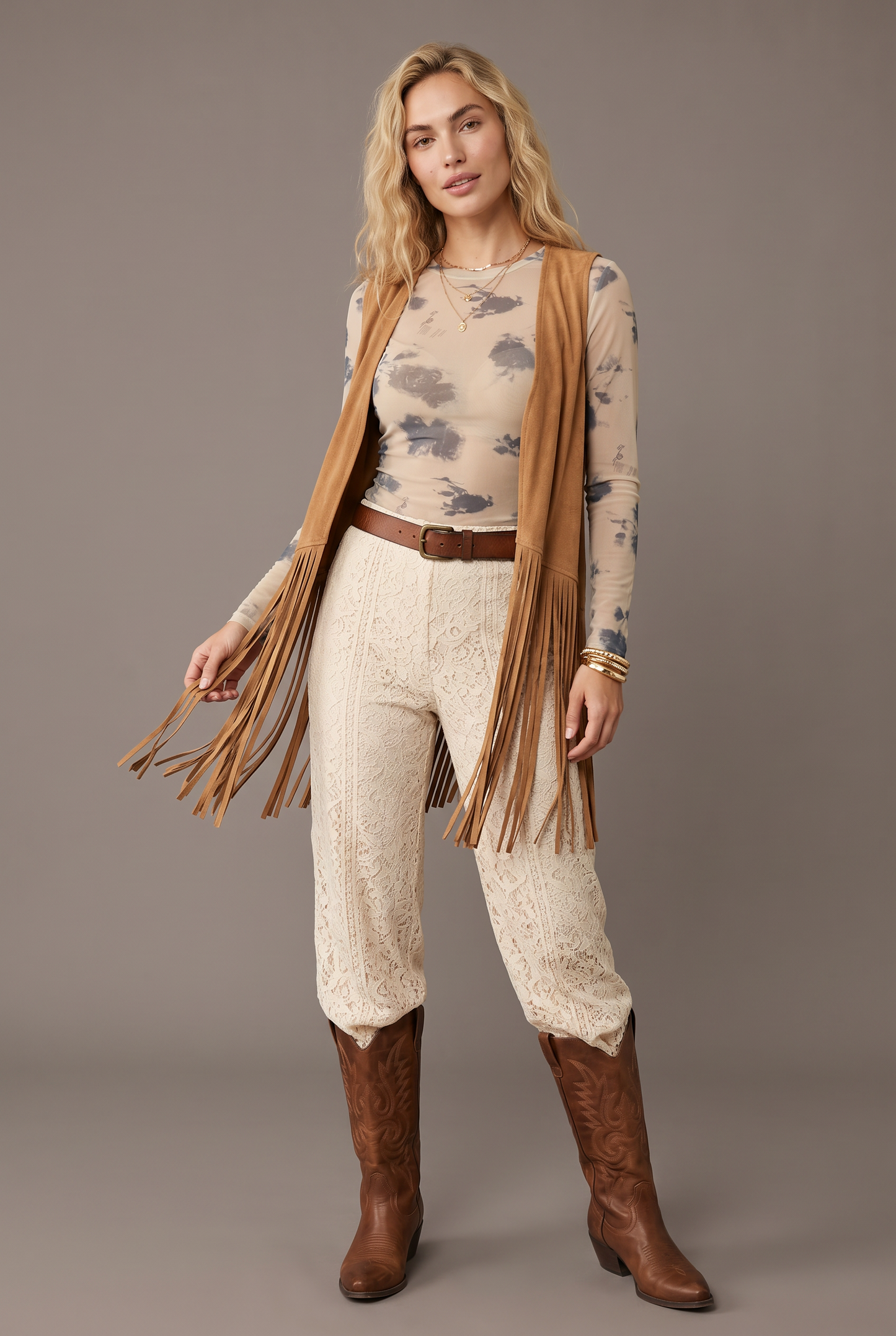 Desert Haze Sheer Mesh Top